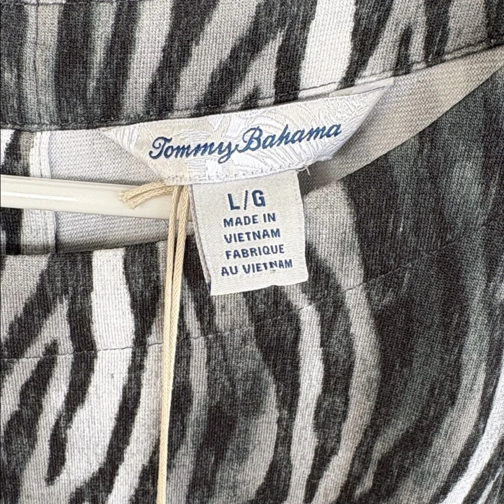 NWT Tommy Bahama Darcy Zesty Zebra Print Stretch Midi Shift Dress Size Large